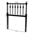 Baxton Studio Juliette Turned Spindle Headboard Crafted Wood Panel Twin Black