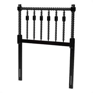 Baxton Studio Juliette Turned Spindle Headboard Crafted Wood Panel Twin Black