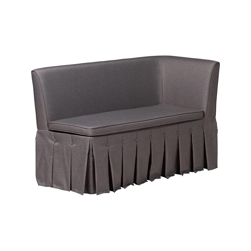 Baxton Studio Meyer 2-Piece Fabric Upholstered Dining Nook Bench Set Gray