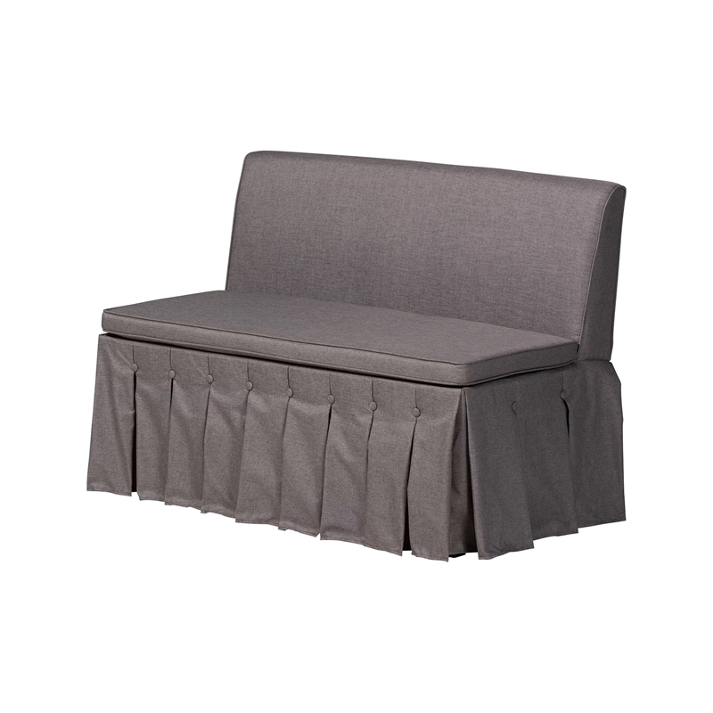 Baxton Studio Meyer 2-Piece Fabric Upholstered Dining Nook Bench Set Gray