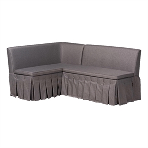 Baxton Studio Meyer 2-Piece Fabric Upholstered Dining Nook Bench Set Gray