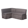 Baxton Studio Meyer 2-Piece Fabric Upholstered Dining Nook Bench Set Gray