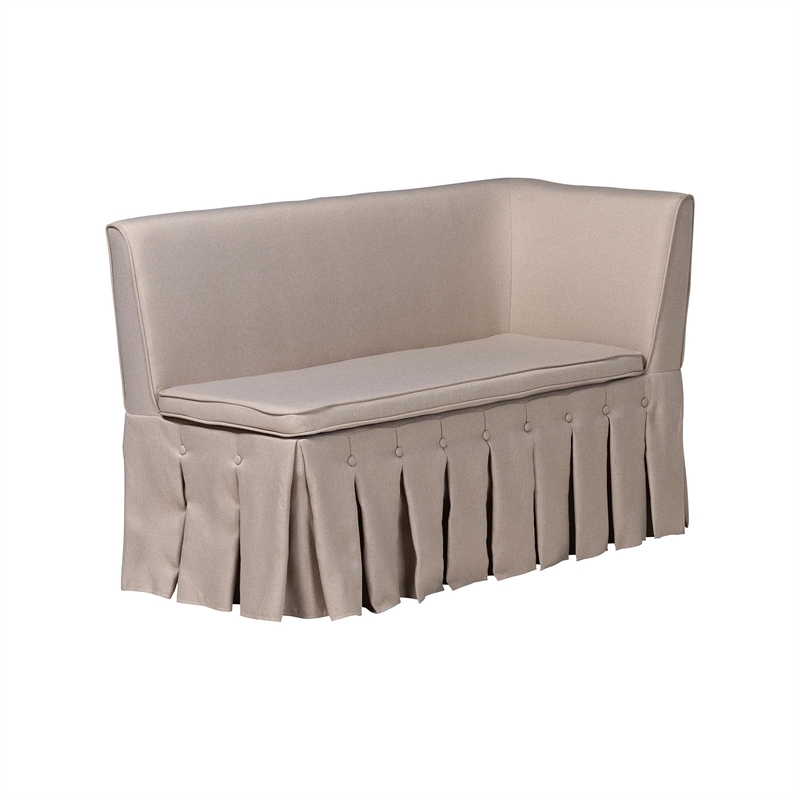 Baxton Studio Meyer 2-Piece Fabric Upholstered Dining Nook Bench Set Beige