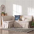 Baxton Studio Meyer 2-Piece Fabric Upholstered Dining Nook Bench Set Beige