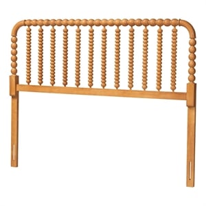 Baxton Studio Finley Turned Bobbin Headboard Crafted Wood Panel Full Oak Brown
