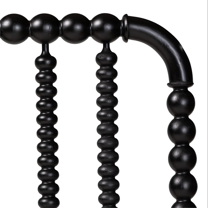 Baxton Studio Finley Turned Bobbin Headboard Crafted Wood Panel Full Black