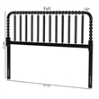 Baxton Studio Finley Turned Bobbin Headboard Crafted Wood Panel Full Black