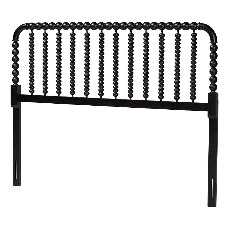 Baxton Studio Finley Turned Bobbin Headboard Crafted Wood Panel Full Black