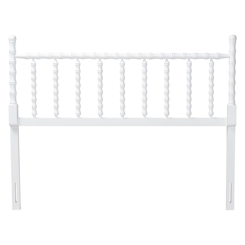 Baxton Studio Edaline Bamboo Motif Headboard Crafted Wood Panel Full White