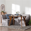Baxton Studio Reginald 3-Piece Fabric Upholstered Dining Nook Set Gray