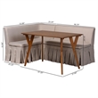 Baxton Studio Reginald 3-Piece Fabric Upholstered Dining Nook Set Beige