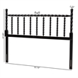 Baxton Studio Edaline Bamboo Motif Headboard Crafted Wood Panel Full Black