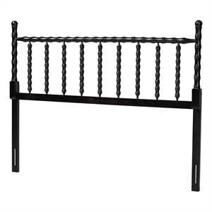 Baxton Studio Edaline Bamboo Motif Headboard Crafted Wood Panel Full Black