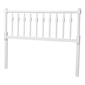 Baxton Studio Juliette Turned Spindle Headboard Crafted Wood Panel Queen White