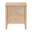 Baxton Studio Lara Nightstand 2-Drawer Bedside Table with Overlay Oak Brown
