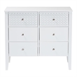 Baxton Studio Lara Dresser 6-Drawer Bedroom Storage Chest with Overlay White