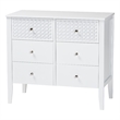 Baxton Studio Lara Dresser 6-Drawer Bedroom Storage Chest with Overlay White