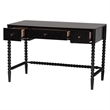 Baxton Studio Lucera Bobbin Writing Desk 3-Drawer Home Office Desk Black