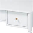 Baxton Studio Lucera Bobbin Writing Desk 3-Drawer Home Office Desk White