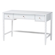Baxton Studio Lucera Bobbin Writing Desk 3-Drawer Home Office Desk White