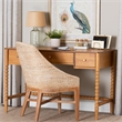 Baxton Studio Lucera Bobbin Writing Desk 3-Drawer Home Office Desk Oak Brown