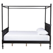 Baxton Studio Callison Spindle Canopy Bed Frame with Headboard Black King