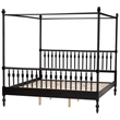 Baxton Studio Callison Spindle Canopy Bed Frame with Headboard Black King