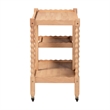 Baxton Studio Seamus 3-Tier Book Cart with Bobbin Frame Beech Brown