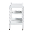 Baxton Studio Seamus 3-Tier Book Cart with Bobbin Frame White