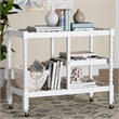 Baxton Studio Seamus 3-Tier Book Cart with Bobbin Frame White