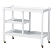 Baxton Studio Seamus 3-Tier Book Cart with Bobbin Frame White