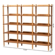 Baxton Studio Lucera Bobbin 5-Tier Display Shelf Oak Brown