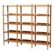Baxton Studio Lucera Bobbin 5-Tier Display Shelf Oak Brown