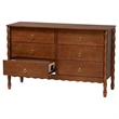 Baxton Studio Seamus 6-Drawer Dresser with Carved Bobbin Frame