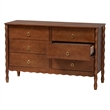 Baxton Studio Seamus 6-Drawer Dresser with Carved Bobbin Frame