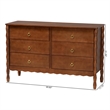 Baxton Studio Seamus 6-Drawer Dresser with Carved Bobbin Frame