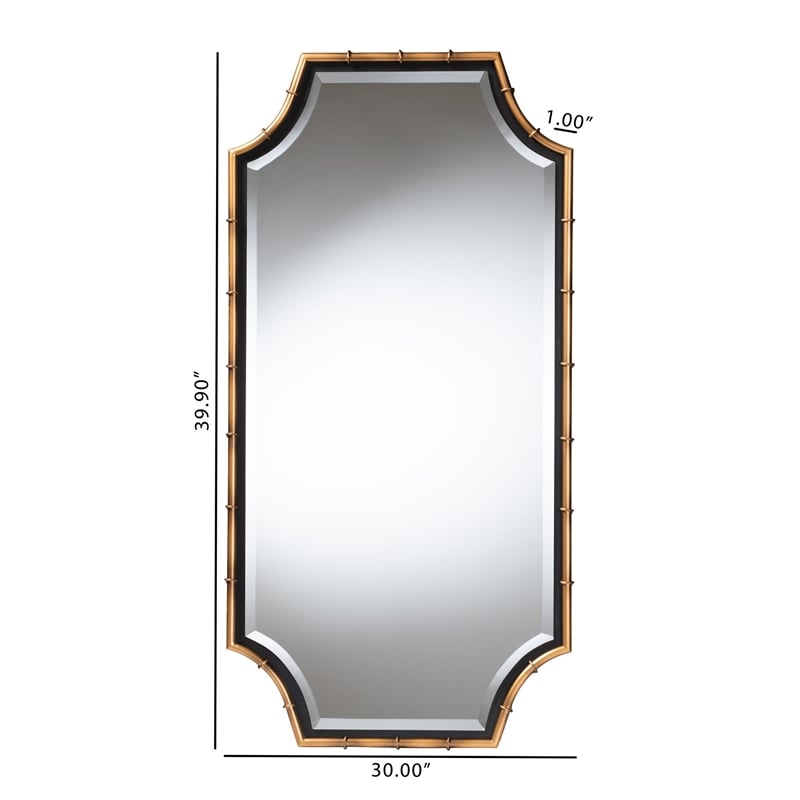 Baxton Studio Lieven Accent Wall Mirror with Bamboo Inspired Frame