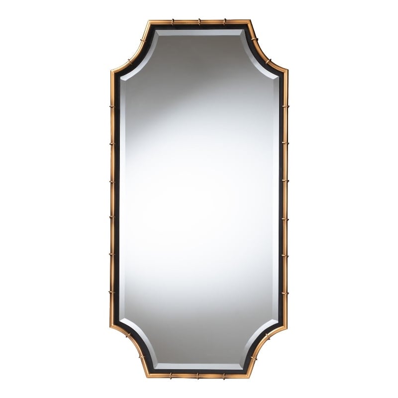 Baxton Studio Lieven Accent Wall Mirror with Bamboo Inspired Frame