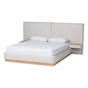 Baxton Studio Jacinta Platform Bed with Floating Nightstands Queen