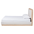 Baxton Studio Aiman Upholstered Platform Bed with Faux Leather Trim Queen