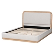 Baxton Studio Aiman Upholstered Platform Bed with Faux Leather Trim Queen