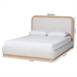 Baxton Studio Aiman Upholstered Platform Bed with Faux Leather Trim Queen