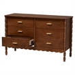 Baxton Studio Danette Bobbin Engineered Wood 6-Drawers Bedroom Dresser in Brown