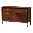 Baxton Studio Danette Bobbin Engineered Wood 6-Drawers Bedroom Dresser in Brown