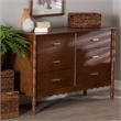 Baxton Studio Danette Bobbin Engineered Wood 6-Drawers Bedroom Dresser in Brown