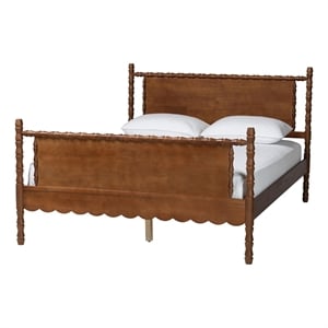 Baxton Studio Danette Bobbin Wood Platform Bed Queen