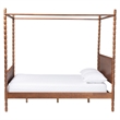 Baxton Studio Danette Bobbin Wood Canopy Bed Queen