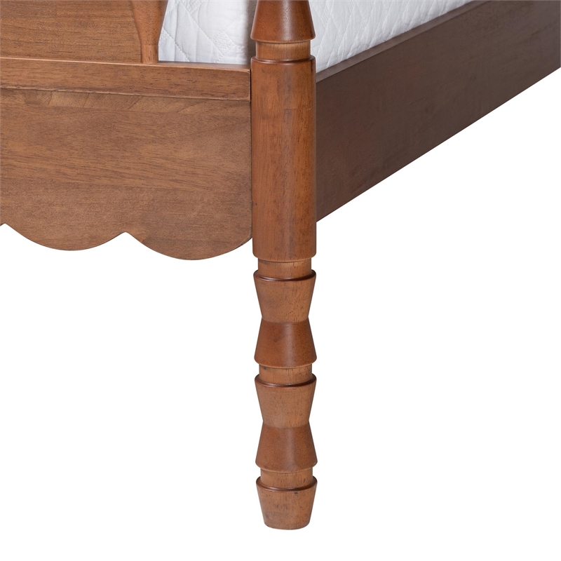 Baxton Studio Danette Bobbin Wood Canopy Bed Queen