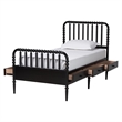 Baxton Studio Lucera 6-Drawer Platform Bed with Bobbin Frame Twin Black