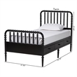 Baxton Studio Lucera 6-Drawer Platform Bed with Bobbin Frame Twin Black